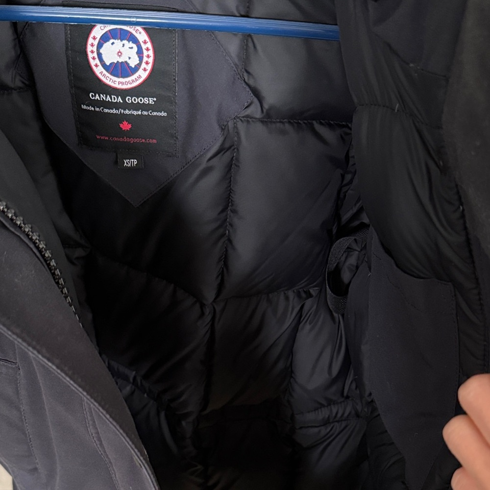 Canada Goose Blue Parka with Fur Trim Hood - Picture 9 of 9